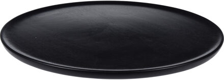 Rond kaarsenbord/kaarsenplateau zwart hout D38 cm - Kaarsenplateaus