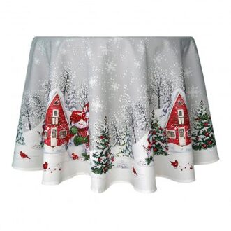 Rond plafond met sneeuwpopfamilie