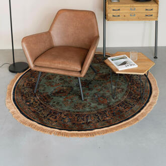 Rond Vloerkleed 'Boog' 160cm, kleur Groen - 160 cm