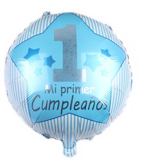 Ronde 18 "jongens en meisjes figuur Spaans aluminiumfolie ballon baby geslacht verjaardagsfeestje versieren helium ballon blauw
