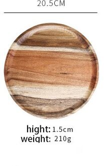 Ronde Acacia Hout Schotel Food Grade Schotel Thee Dienblad Fruit Sushi Tafel Ware Taart Schotel Snack Platen Decoratie Servies Set XL