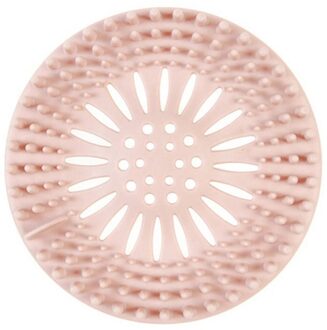 Ronde Afvoerputje Mat Cover Plug Water Filter Douche Putdeksels Gootsteenzeefje Filter Hair Stopper Voor Badkamer Keuken Roze