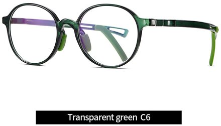 Ronde Anti Blauw Licht Kinderen Bril Kinderen Jongens Meisjes Computer Optische Siliconen Bril Frame Brillen Bescherming UV400 TR90 donker groen