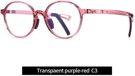 Ronde Anti Blauw Licht Kinderen Bril Kinderen Jongens Meisjes Computer Optische Siliconen Bril Frame Brillen Bescherming UV400 TR90 paars