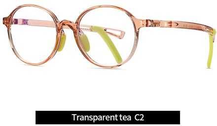 Ronde Anti Blauw Licht Kinderen Bril Kinderen Jongens Meisjes Computer Optische Siliconen Bril Frame Brillen Bescherming UV400 TR90 thee