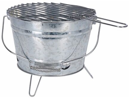 Ronde barbecue emmer zink - 28 cm - voordelige houtskool bbq