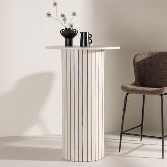 Ronde Bartafel 'Adrin' 70cm, kleur Whitewash - 70 cm