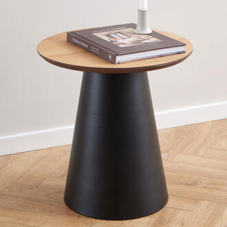 Ronde Bijzettafel 'Anemone' Eiken, 45cm, kleur Zwart