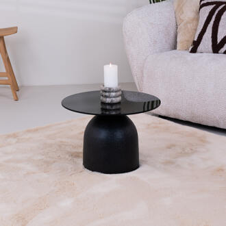 Ronde Bijzettafel 'Indira' Glas en staal, 50cm - 50 cm