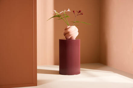 Ronde Bijzettafel 'Mistina' 30cm, kleur Burgundy