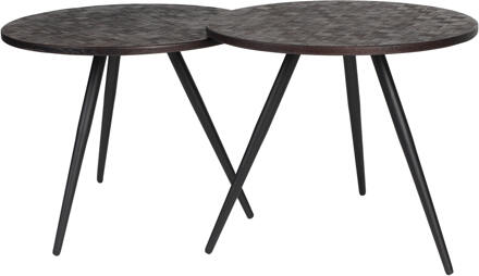 Ronde Bijzettafel 'Yasmijn' Teakhout, Set van 2 stuks - 50cm