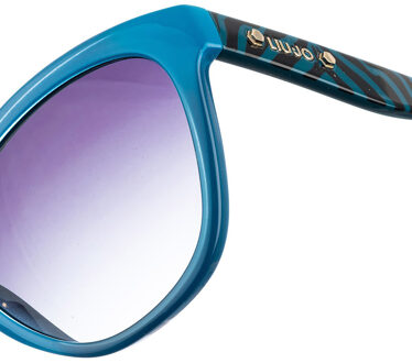 Ronde blauwe kristallen zonnebril met zwarte verloopglazen Liu Jo , Blue , Dames - ONE Size