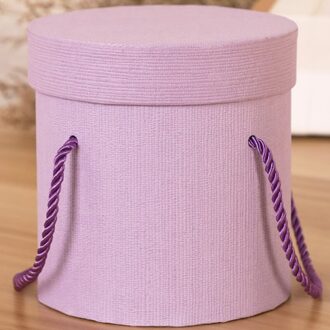 Ronde Bloem Papier Dozen Deksel Knuffel Bloemist Flower Box Candy Bar Houd De Emmer Geschenkverpakkingen Party Huwelijkscadeau opbergdoos Paars