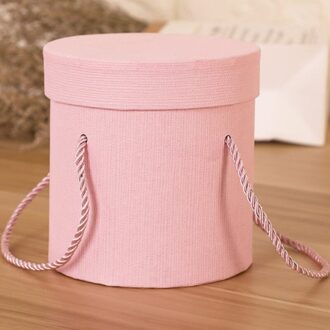 Ronde Bloem Papier Dozen Deksel Knuffel Bloemist Flower Box Candy Bar Houd De Emmer Geschenkverpakkingen Party Huwelijkscadeau opbergdoos Roze