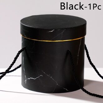 Ronde Bloemen Dozen Bloem Verpakking Papieren Zak Cadeau Opbergdoos Bloemist Boeket Bloem Verpakking Doos Met Deksel Wedding Party zwart