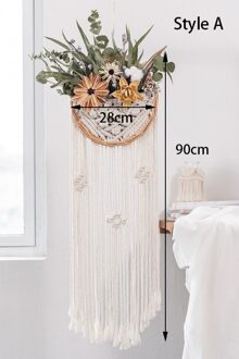 Ronde Bloempot Tapestry Hand Geweven Macrame Muur Opknoping Art Geweven Bohemian Ambachten Voor Kamer Decoratie Dedroom Woonkamer stijl A