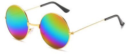 Ronde Bril Mannen Vrouwen Steampunk Zonnebril Vintage Sunglasse Vrouwen Ronde Zonnebril Spiegel UV400 kleurrijk