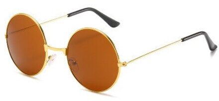 Ronde Bril Mannen Vrouwen Steampunk Zonnebril Vintage Sunglasse Vrouwen Ronde Zonnebril Spiegel UV400 thee