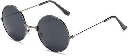 Ronde Bril Mannen Vrouwen Steampunk Zonnebril Vintage Sunglasse Vrouwen Ronde Zonnebril Spiegel UV400 zwart