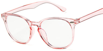Ronde Brillen Vrouwen Mannen Mode Kat Bril Frame voor Vrouwelijke Transparante Nep Bril Leuke Clear Glazen Frame Trans roze