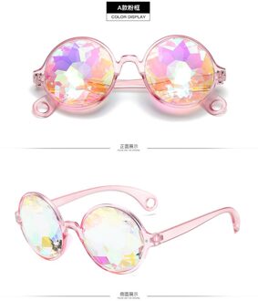 Ronde caleidoscoop bril vintage cool grappige zonnebril vrouwen futuristische party bril oculos de sol feminino a-roze