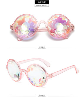 Ronde caleidoscoop bril vintage cool grappige zonnebril vrouwen futuristische party bril oculos de sol feminino b-roze
