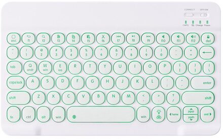 Ronde Cap Bluetooth Toetsenbord Voor Ipad Air 3 Voor Samsung/Huawei 2.4G Muis Draadloos Toetsenbord Met Achtergrondverlichting Telefoon toetsenbord Draadloze wit backlit