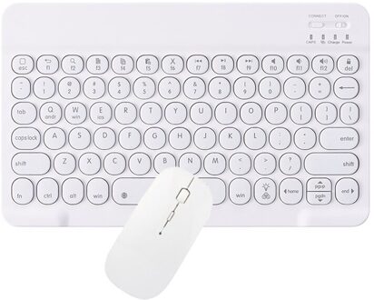 Ronde Cap Bluetooth Toetsenbord Voor Ipad Air 3 Voor Samsung/Huawei 2.4G Muis Draadloos Toetsenbord Met Achtergrondverlichting Telefoon toetsenbord Draadloze wit nee backlit reeks