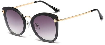 Ronde Cat Eye Klinknagel Zonnebril Mannen Vrouwen Shades UV400 Vintage Bril 45893 C4 grijs