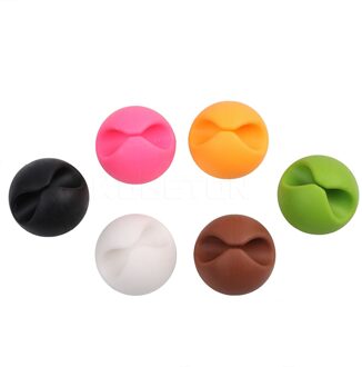 Ronde Clip telefoon Kabelhaspel Tidy Organisator USB Lader Houder Bureau voor Desktop Kabel Vaste groen