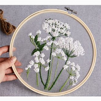 Ronde Daisy Paardebloem Diy Kruissteek Borduren Kit Beginner Handwerk Handwerken Kit Europese Borduren Materiaal Pakket Set 1