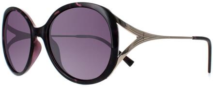 Ronde Dames Donker Schildpad Paars Demi Goud Paars Gepolariseerd B2117 - maat