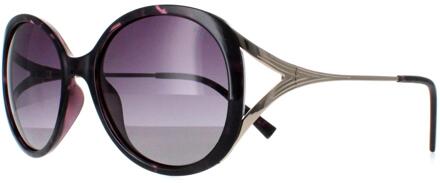 Ronde Dames Donker Schildpad Paars Demi Goud Paars Gepolariseerd B2117