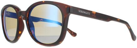 ronde dames satijn schildpad blauw 555 nm gepolariseerde mara zonnebril Bruin - One Size