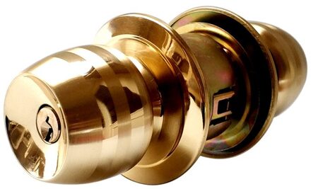 Ronde Deurklink Deurknoppen Slot Rvs Entree Passage Deurslot Met Sleutel Voor Slaapkamer Woonkamer Badkamer 70mm