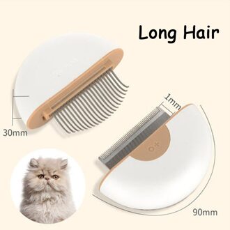Ronde Dual-Gebruik Kat Kam Shell Kam Kat Hair Cleaner Hond Kammen Artefact Huisdier Kam Borstel Om Float Haar kat Levert bruin lang Hair