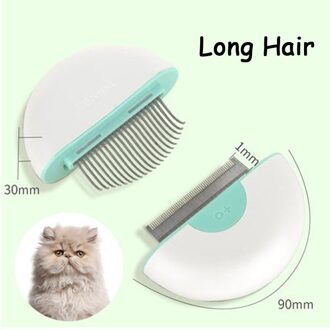 Ronde Dual-Gebruik Kat Kam Shell Kam Kat Hair Cleaner Hond Kammen Artefact Huisdier Kam Borstel Om Float Haar kat Levert groen lang Hair