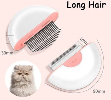 Ronde Dual-Gebruik Kat Kam Shell Kam Kat Hair Cleaner Hond Kammen Artefact Huisdier Kam Borstel Om Float Haar kat Levert roze lang Hair