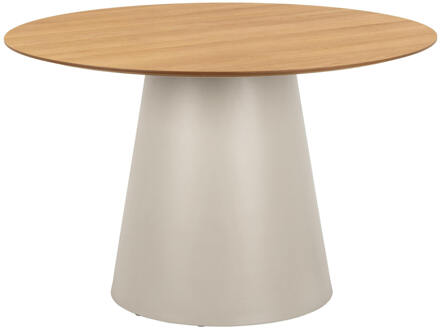 Ronde Eettafel 'Anemone' Eiken, 120cm, kleur Grijs - 120 cm