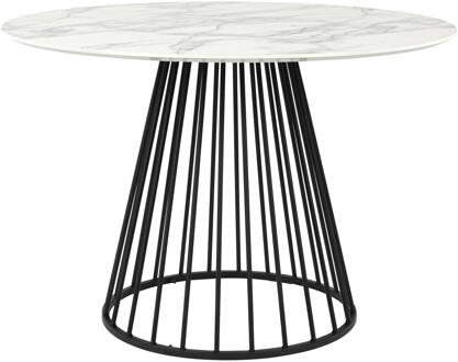Ronde Eettafel 'Jalil' Marmerlook, 104cm Zwart - 105cm