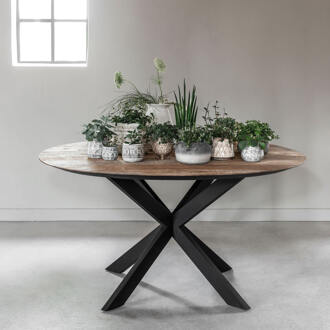 Ronde Eettafel 'Shape' Teakhout, 130cm, kleur Naturel - 130 cm