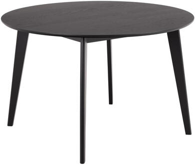 Ronde Eettafel 'Torkil' 120cm Eikenfineer, kleur Zwart - 120 cm