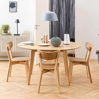 Ronde Eettafel 'Torkil' 140cm, kleur eiken naturel - 140 cm
