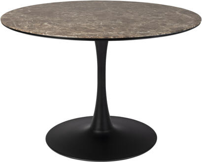 Ronde Eettafel 'Trisha' Marmerlook, 110cm, kleur Bruin - 110 cm