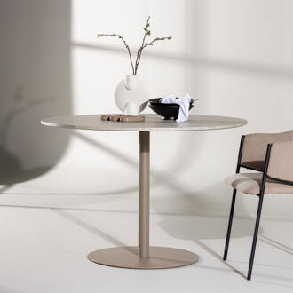 Ronde Eettafel 'Tu' Marmerlook, 110cm Beige - 110 cm