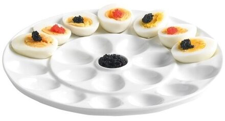 Ronde eierschaal/serveerschaal van porselein 26 cm - Serveerborden - Borden en schalen