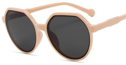 Ronde Frame Snoep Kleur Cat Eye Zonnebril Vrouwen Retro Zonnebril Trend Outdoor Streetwear Mooie Vrouwelijke Auto Driver Brillen roze grijs