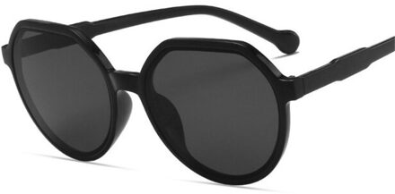 Ronde Frame Snoep Kleur Cat Eye Zonnebril Vrouwen Retro Zonnebril Trend Outdoor Streetwear Mooie Vrouwelijke Auto Driver Brillen zwart grijs