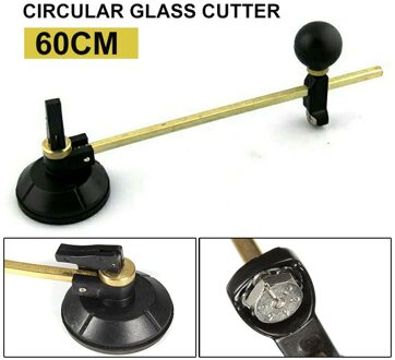 Ronde Glazen Cutter 6 Wiel Kompassen Professionele Keramische Tegel 60Cm Circulaire Cutter Met Zuignap Glas Cutter Tool