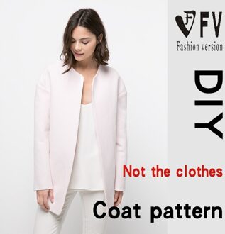 Ronde Hals Casual Korte En Mid-Lengte Vrouwen Jas Eindproduct 1:1 Patroon Snijden Tekening BFY-58 Size XS